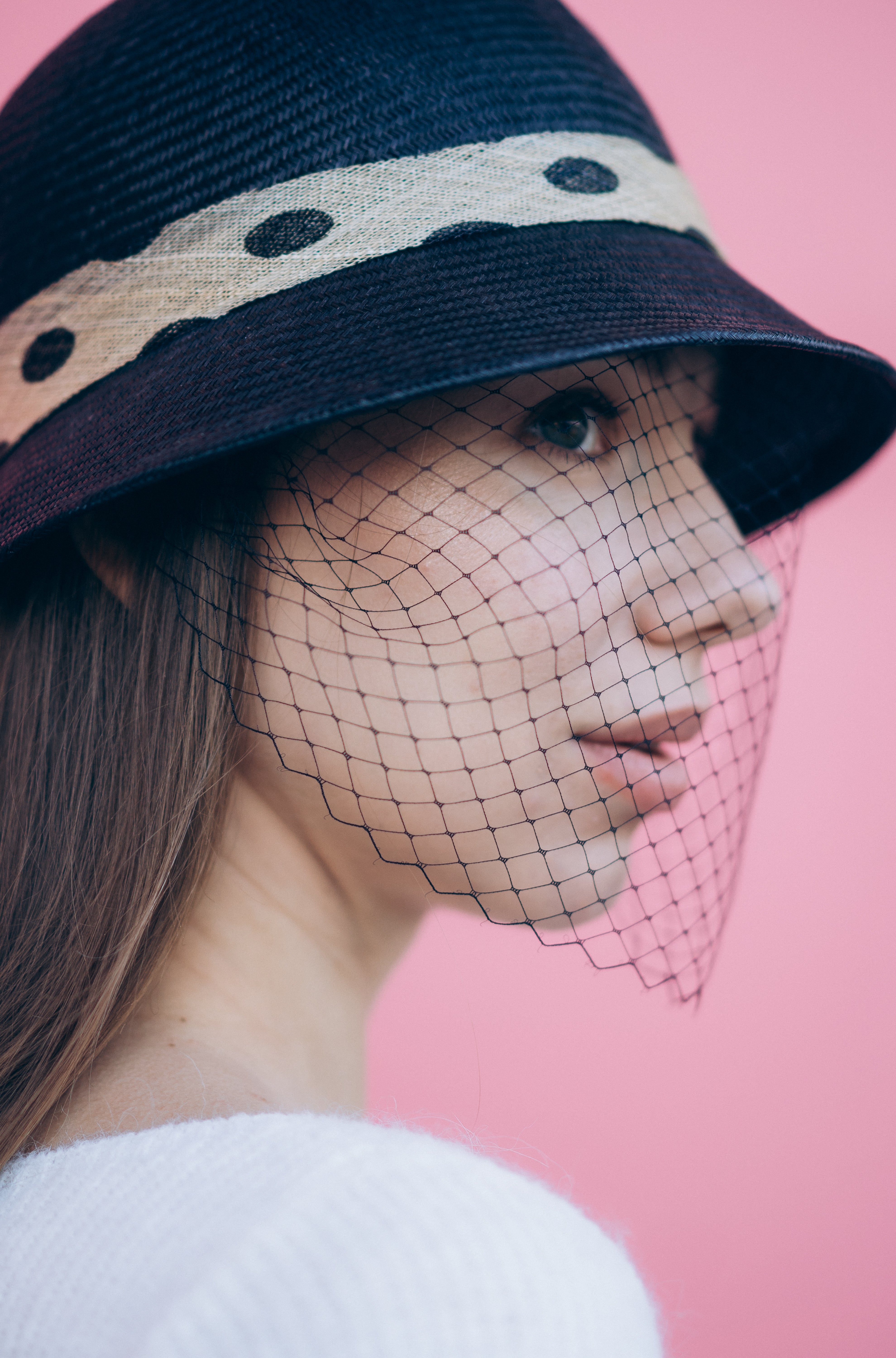 Polka Dot Straw Hat